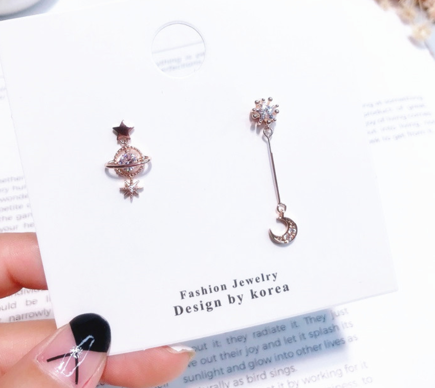 Stellar Charm Asymmetrical Earrings