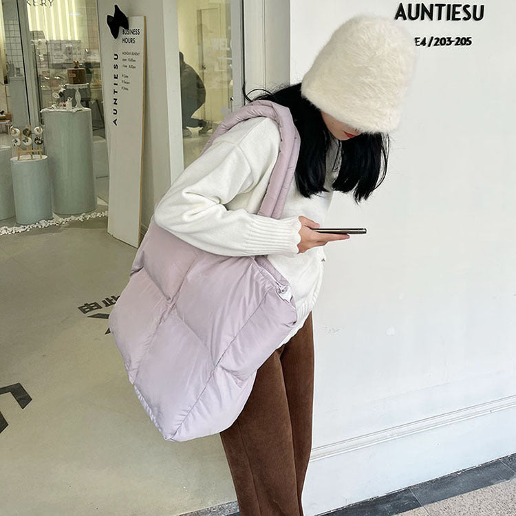 Women's Pleated Cotton Down Shoulder Bag