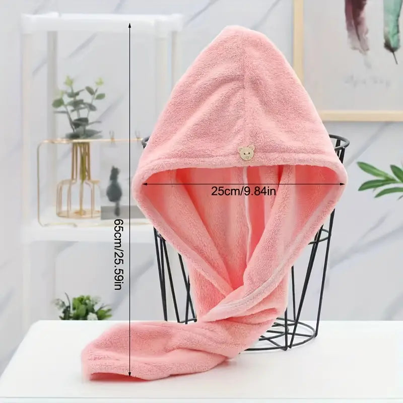 Coral Fleece Dry Hair Cap - Thickened Triangle Shower Hat
