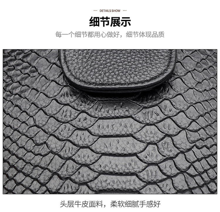 2023 New Women's Genuine Leather Crocodile-Pattern Crossbody Bag