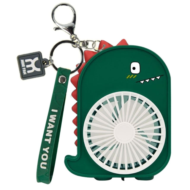 Dinosaur Mini Keychain Fan with USB Rechargeable Battery