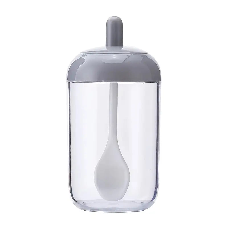 Transparent Seasoning Jar with Spoon Cover for Kitchen
