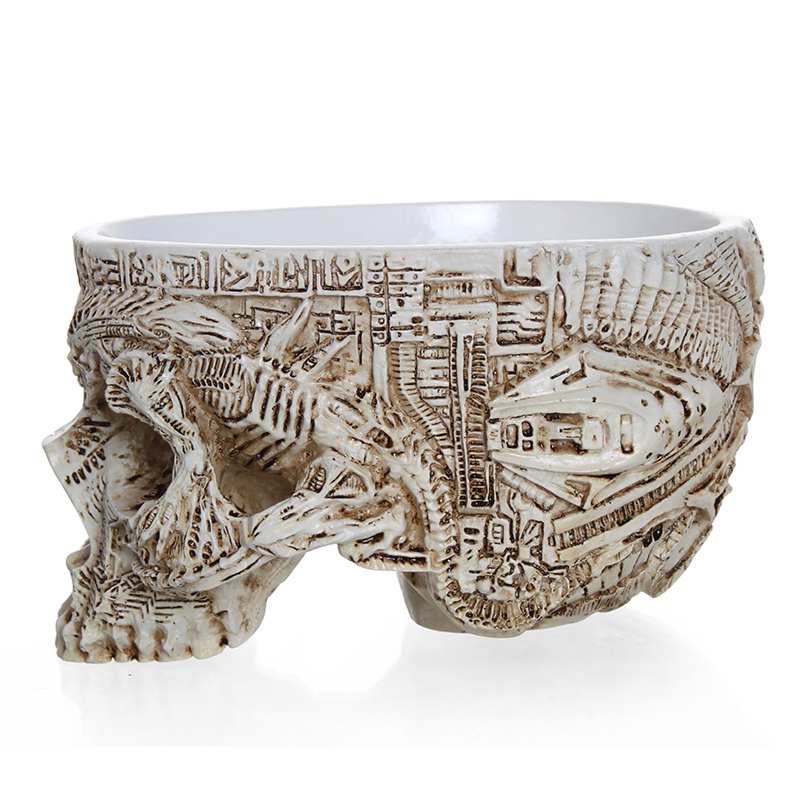Creative Skull Planter Resin Pot for Indoor Decor