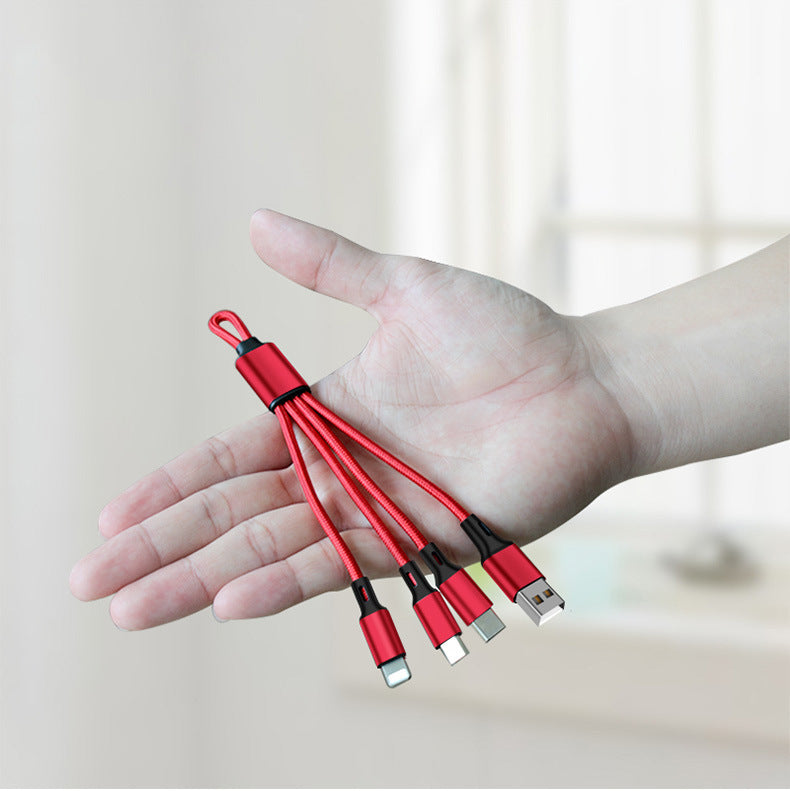 Portable 3-in-1 Charging Data Cable Keychain