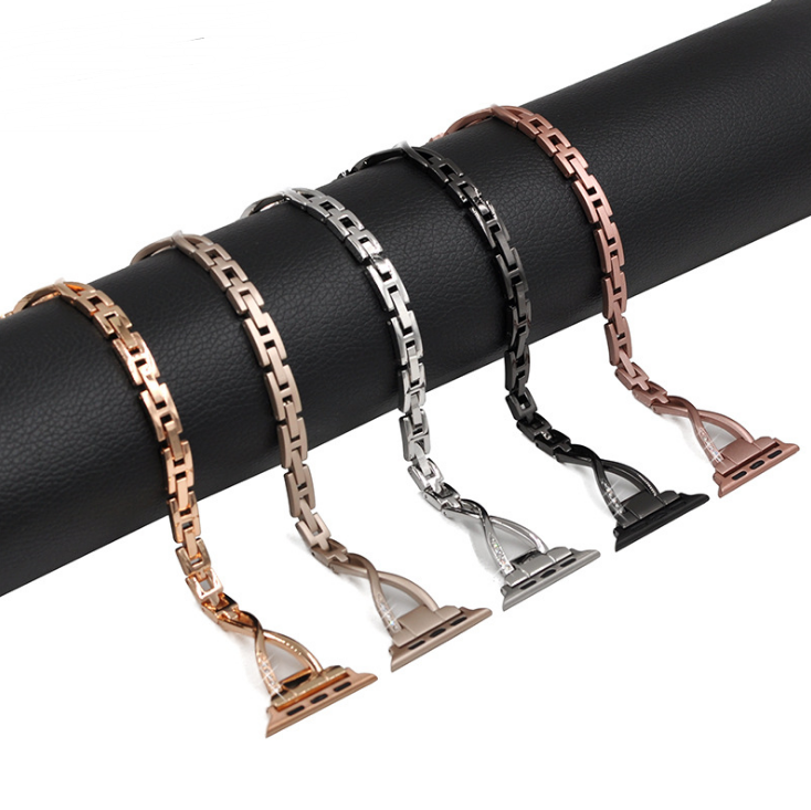 Diamond X-Type Steel Watch Strap for Apple