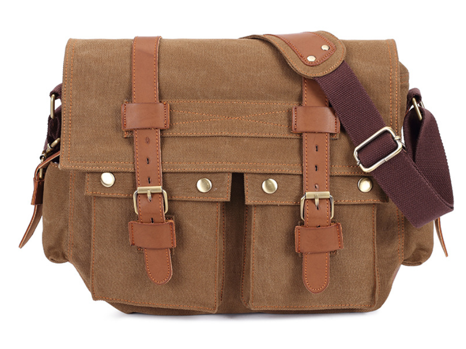 Men's Canvas Shoulder Bag, Business Crossbody Bag