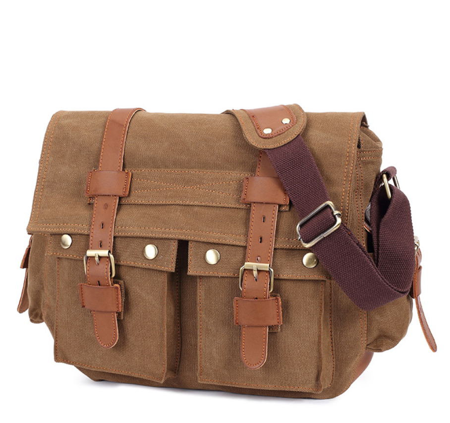 Men's Canvas Shoulder Bag, Business Crossbody Bag