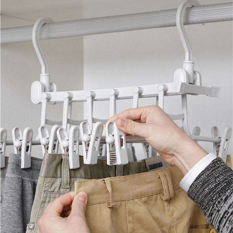 Expandable Folding Multi-Layer Pants Hanger for Closet