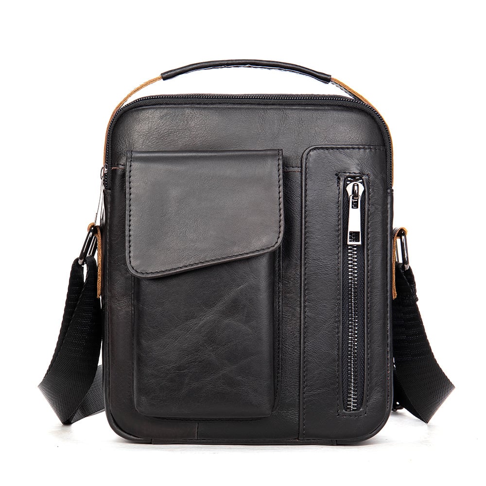Men's Retro Casual One Shoulder Leather Messenger Bag
