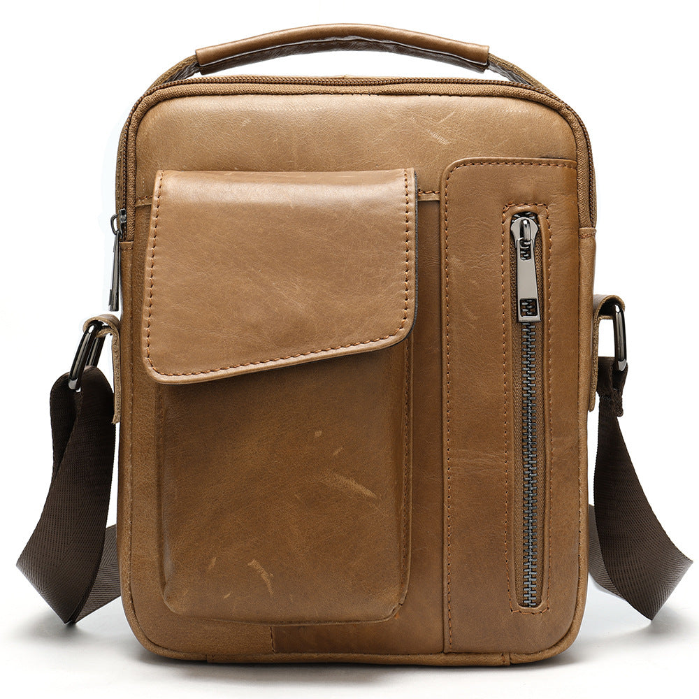 Men's Retro Casual One Shoulder Leather Messenger Bag