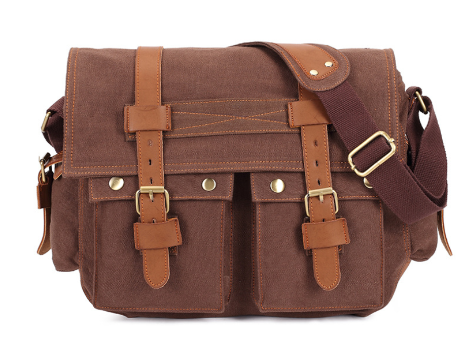 Men's Canvas Shoulder Bag, Business Crossbody Bag