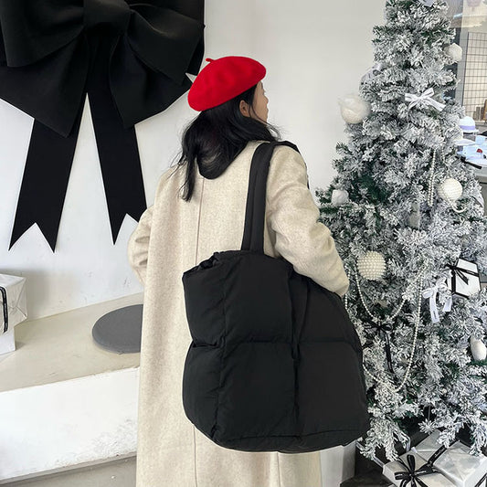 Women's Pleated Cotton Down Shoulder Bag