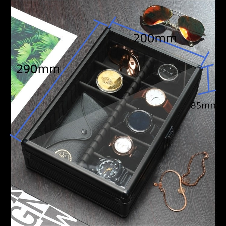 Aluminum Alloy Transparent Watch Display Storage Box