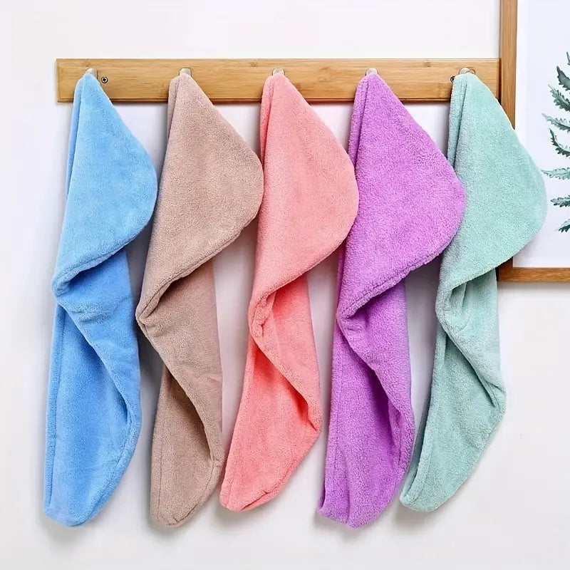 Coral Fleece Dry Hair Cap - Thickened Triangle Shower Hat