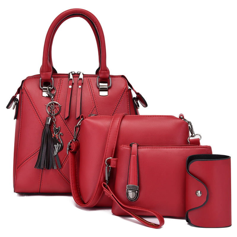 2022 New Stylish Tote Bag Set with Tassels (4 Pieces)