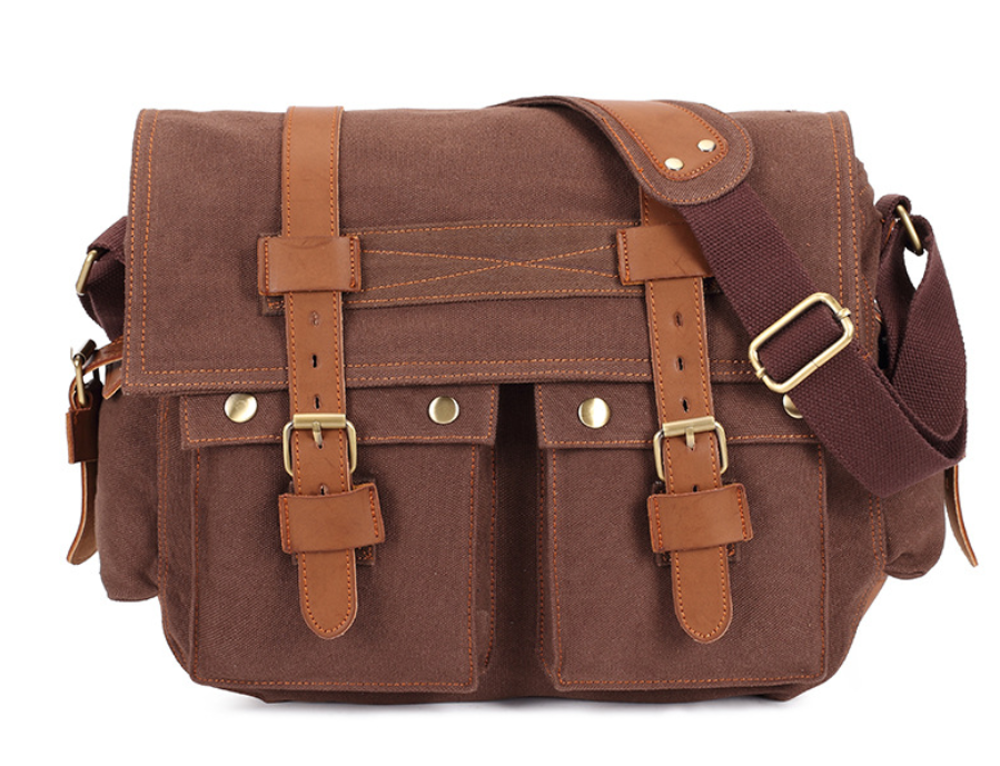 Men's Canvas Shoulder Bag, Business Crossbody Bag