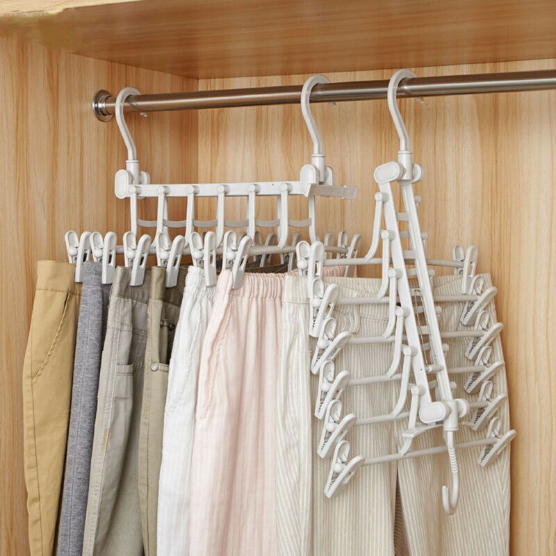 Expandable Folding Multi-Layer Pants Hanger for Closet