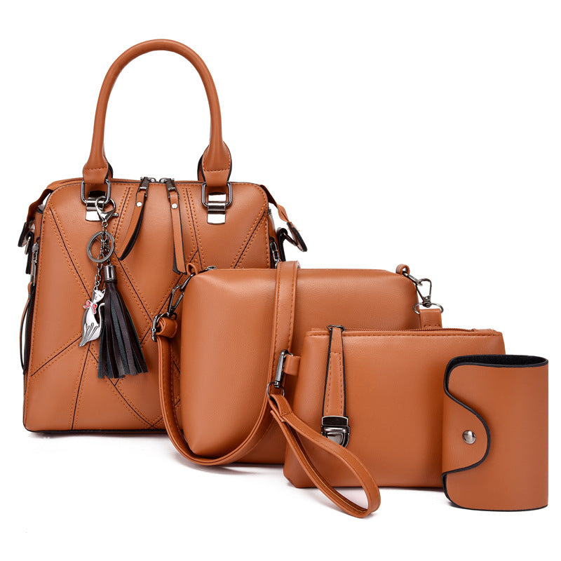 2022 New Stylish Tote Bag Set with Tassels (4 Pieces)