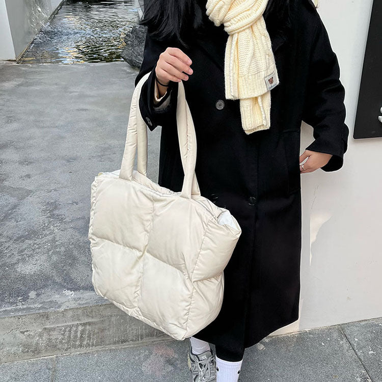 Women's Pleated Cotton Down Shoulder Bag