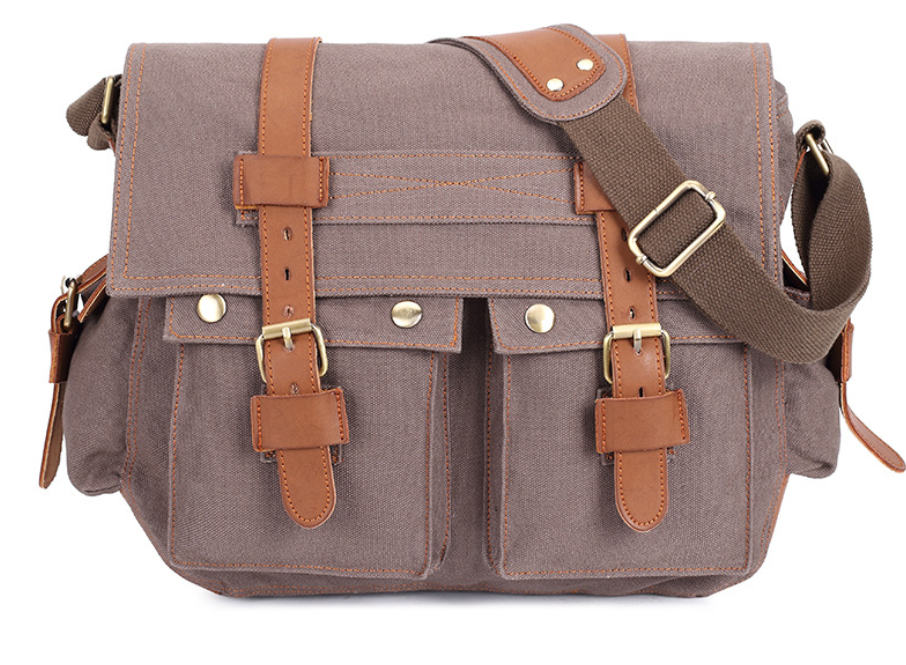 Men's Canvas Shoulder Bag, Business Crossbody Bag
