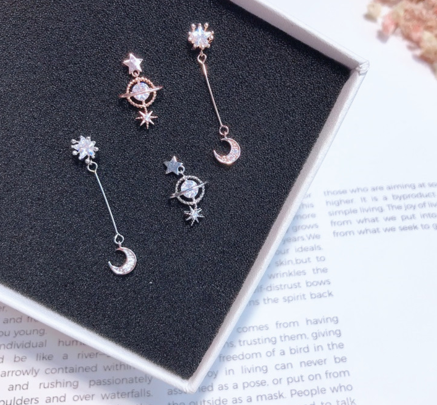 Stellar Charm Asymmetrical Earrings