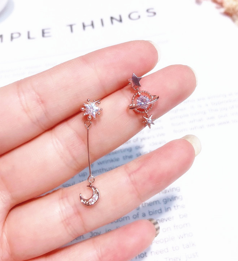 Stellar Charm Asymmetrical Earrings