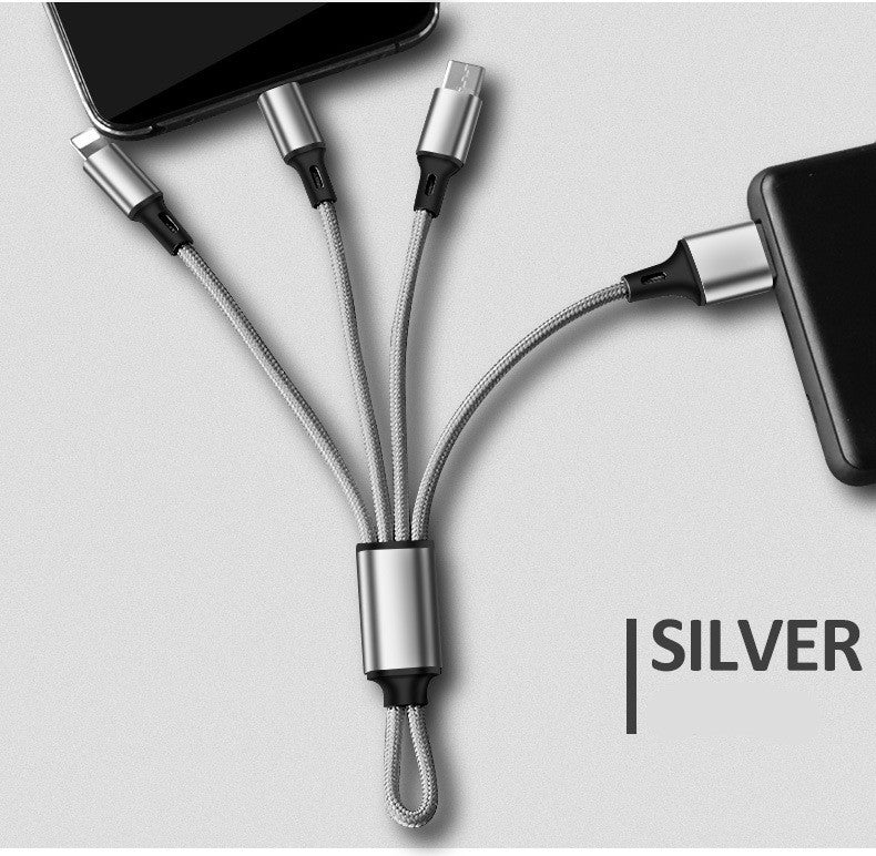 Portable 3-in-1 Charging Data Cable Keychain