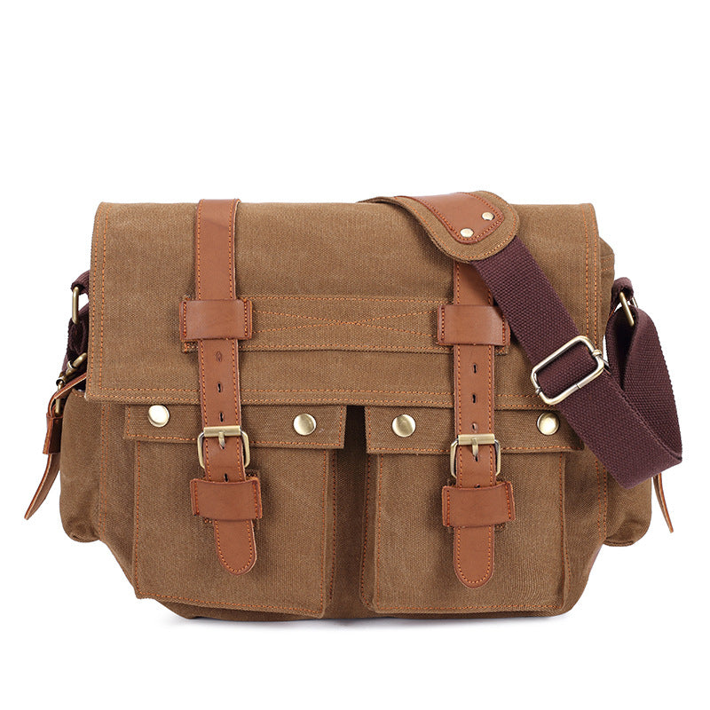 Men's Canvas Shoulder Bag, Business Crossbody Bag
