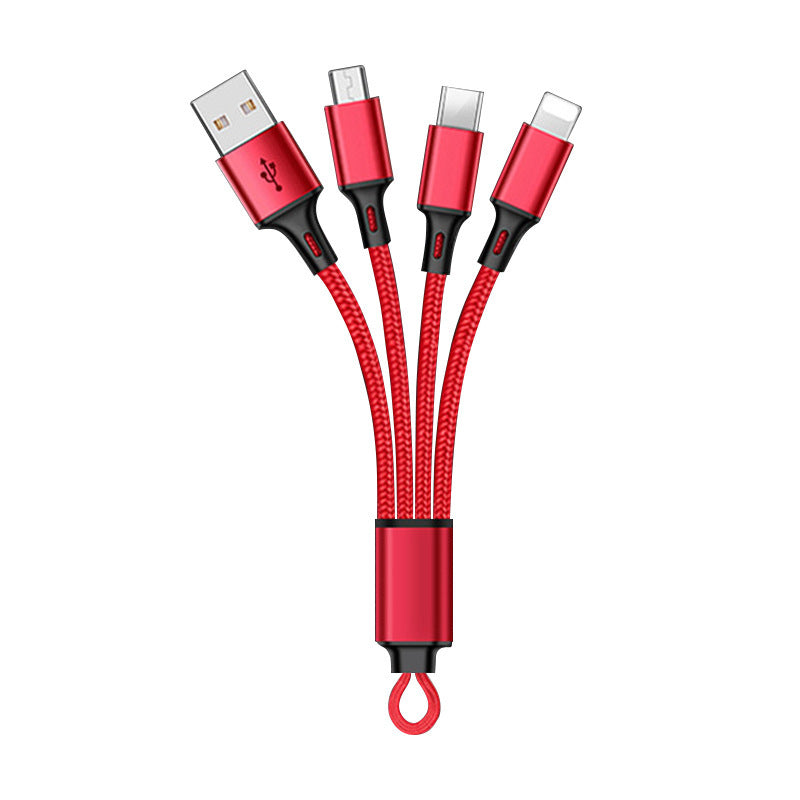 Portable 3-in-1 Charging Data Cable Keychain