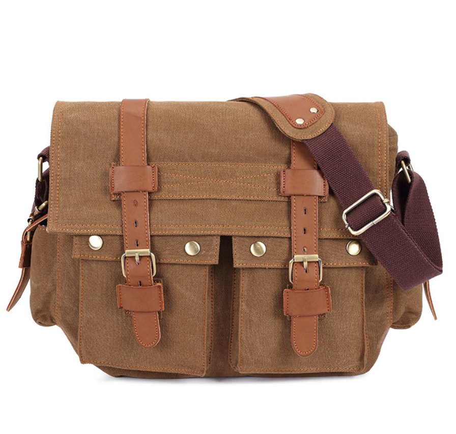 Men's Canvas Shoulder Bag, Business Crossbody Bag