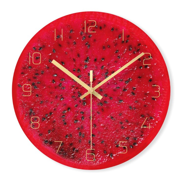12-Inch Fruit Wall Clock - Stylish and Silent Design