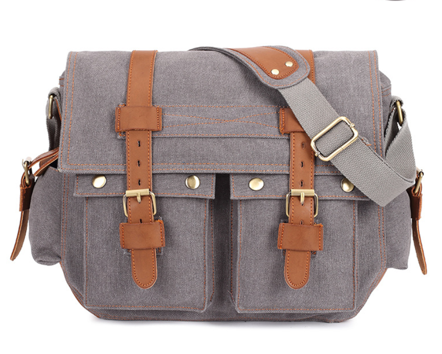 Men's Canvas Shoulder Bag, Business Crossbody Bag