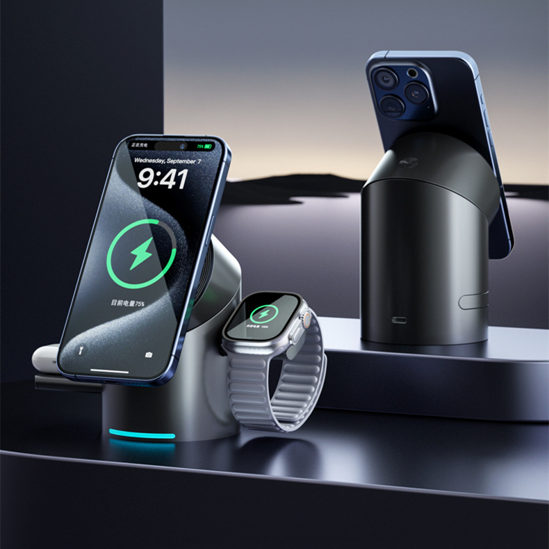 3-in-1 Magnetic Wireless Fast Charger Stand